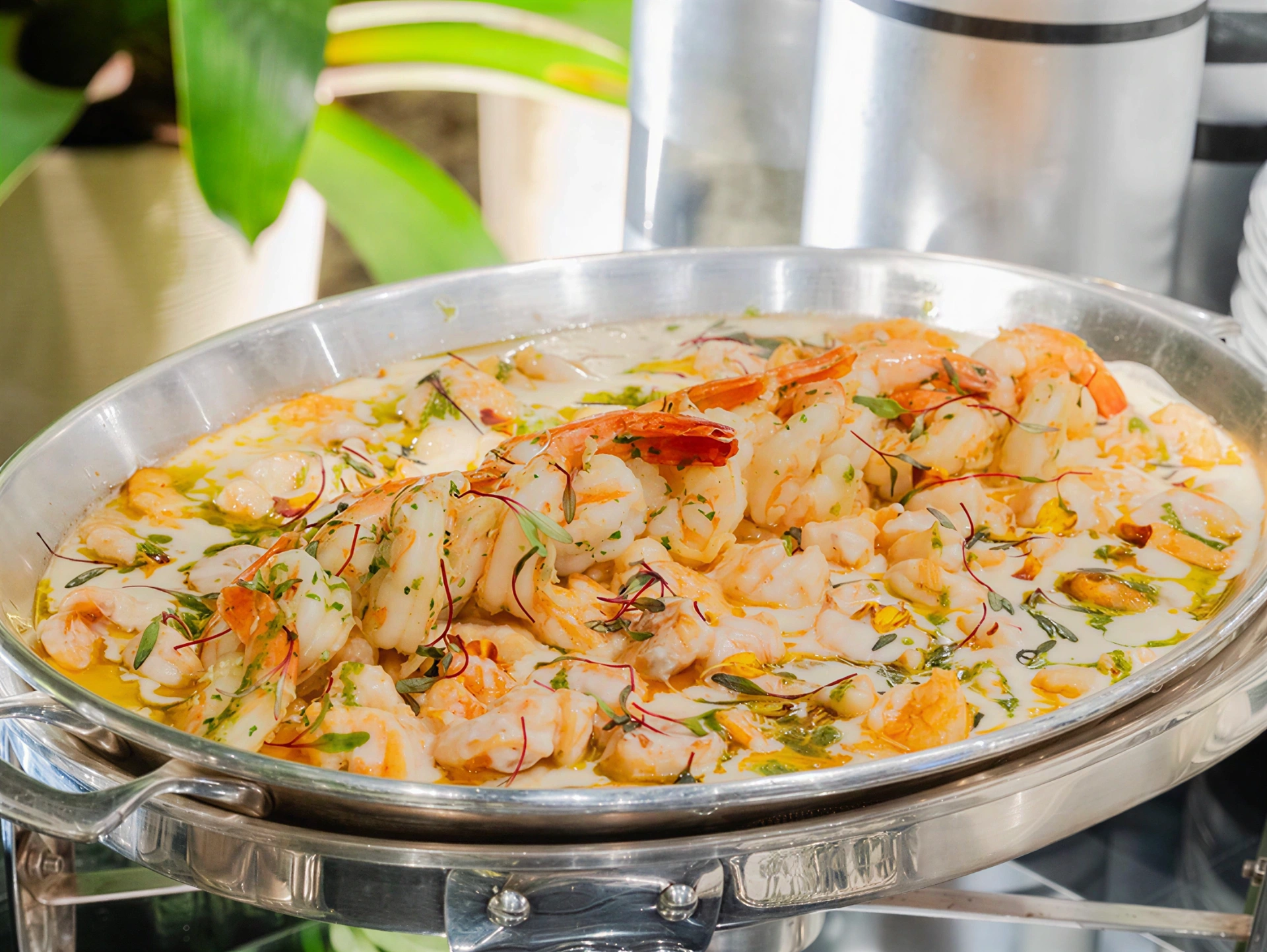 Camarão maravilhoso ao champagne — refratário de 2kg (serve 6)