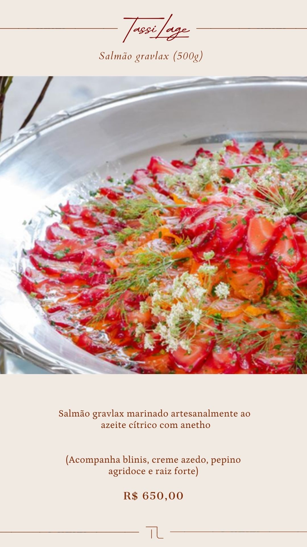 Prato de Salmão Gravlax
