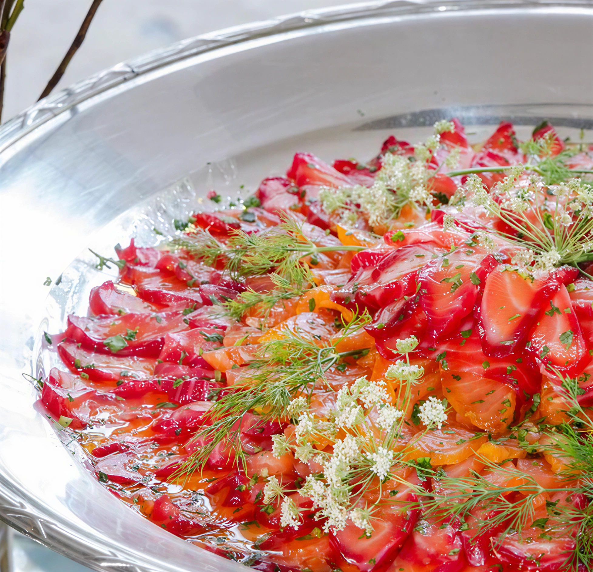 Prato de salmão gravlax