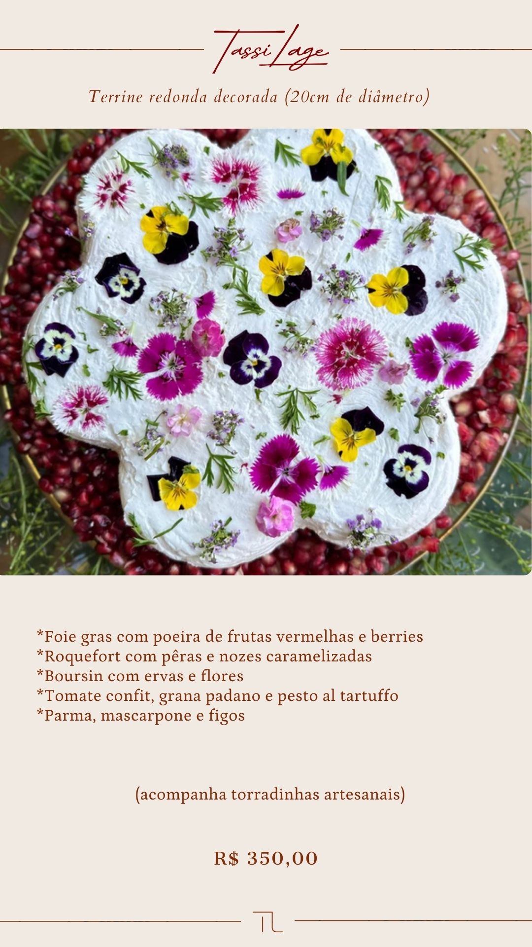 Terrines decoradas — no prato de cerâmica